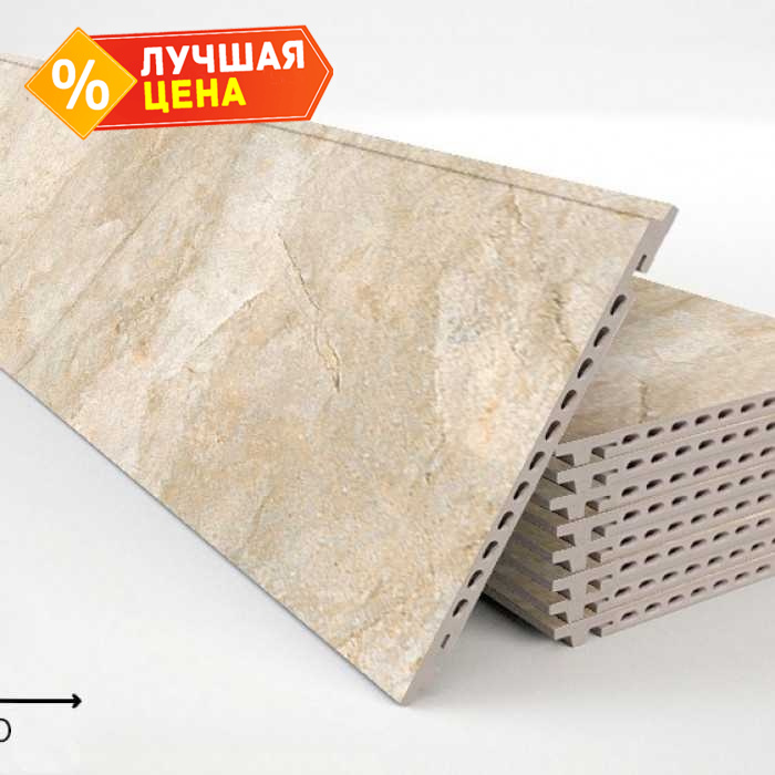 Керамогранитная плита FAVEKER GA16 для НФС, Rocks Beige, 800*355*18 мм